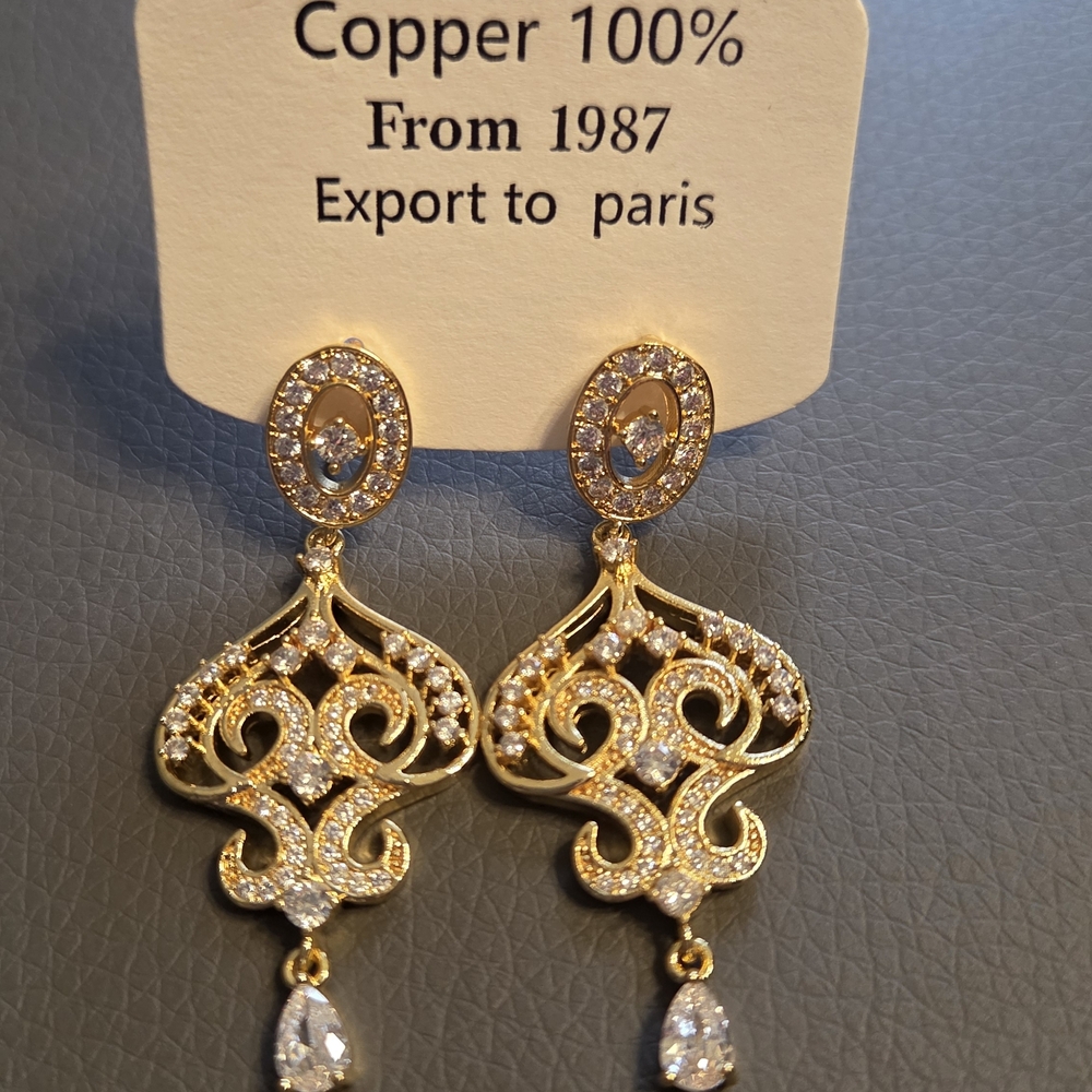 Elegant Gold and Silver Dangle Earrings